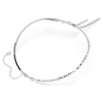 Mesmera Y necklace Mixed cuts, White, Rhodium plated